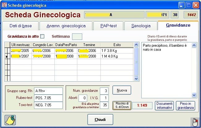 Medimax2000 - Scheda Ginecologica